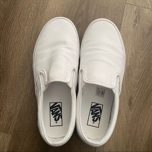 White slip on vans
